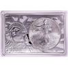 Image 1 : 1996 $1 American Silver Eagle Coin & 2oz Silver Bar Set