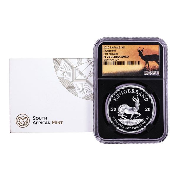 2020 South Africa Proof Krugerrand Silver Coin NGC PF70 Ultra Cameo First Releases