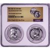 Image 1 : End of an Era Set of 1963 Franklin & 1964 Kennedy Half Dollar Coins NGC PF69* Star