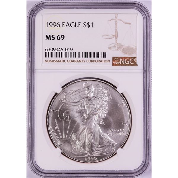 1996 $1 American Silver Eagle Coin NGC MS69