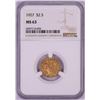 Image 1 : 1927 $2 1/2 Indian Head Quarter Eagle Gold Coin NGC MS63