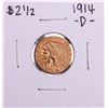 Image 1 : 1914-D $2 1/2 Indian Head Quarter Eagle Gold Coin