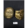 Image 2 : Lot of 2 Brass Face Hanging Ornaments