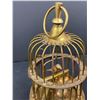 Image 3 : Vintage Brass Birdcage and Woven Lidded Box
