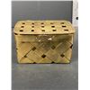 Image 7 : Vintage Brass Birdcage and Woven Lidded Box