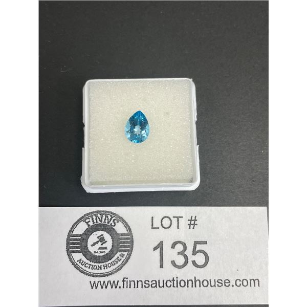 Swiss Blue Topaz 1.375ct 8.12 x 6.09 x 4.09mm Pear Cut Loupe Clean Brazil Untreated