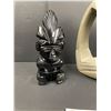Image 2 : Two Carved Sculptures - Soapstone Thinking Man 8.5" Tall and Black Onyx