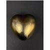 Image 2 : Lot of 2 Robert Held Iridescent Glass Heart Paperweight - Flat Cranberry Signed RHAG - Puffy Heart U