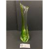 Image 1 : Vintage Uranium Green And Clear Viking Swing Glass Vase