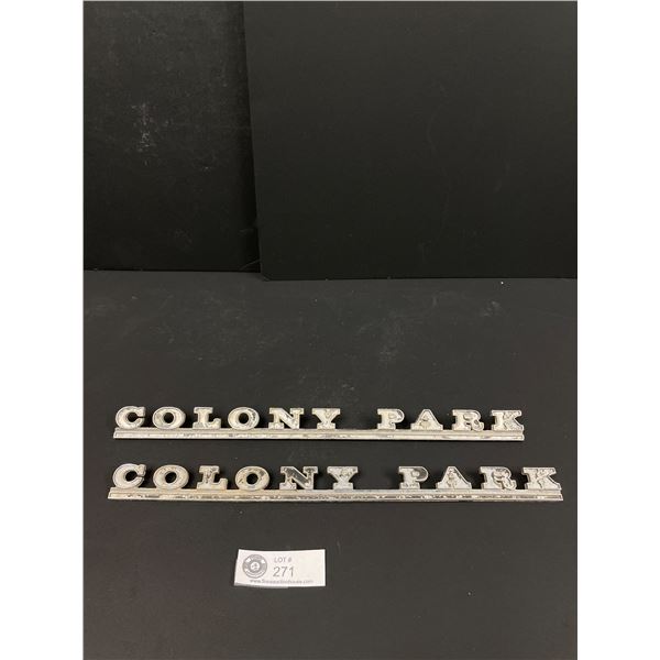 Lot of 2 Colony Park Car Emblems