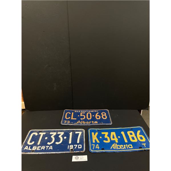 Lot of 3 Collectible Alberta License Plates