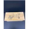 Image 8 : Etched Wooden Box with Lot of 5 Wooden Cars