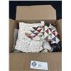 Image 1 : Box Lot of Linen Scraps for Quilting or Crafting