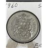 Image 2 : 1960 Canadian Silver 50 Cent Coin - EF40