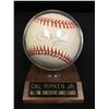 Image 1 : CAL RIPKEN JR. SIGNED BASEBALL IN CASE