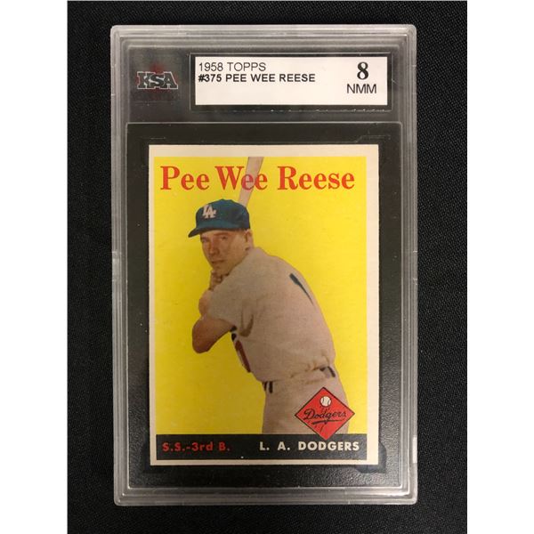 1958 TOPPS #375 PEE WEE REESE (KSA 8 NMM)