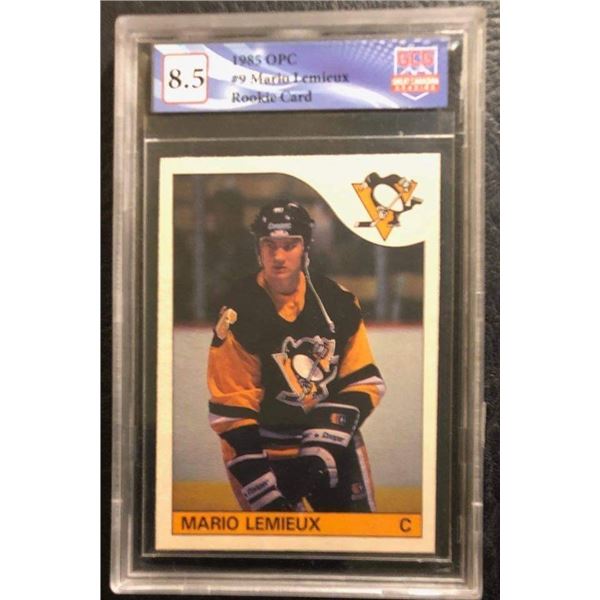 1985-86 OPC MARIO LEMIEUX ROOKIE CARD *GCG 8.5)