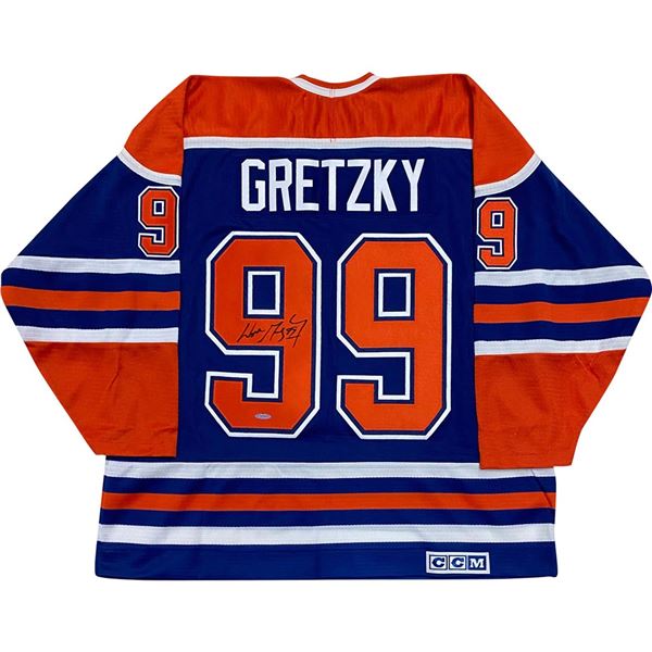 WAYNE GRETZKY SIGNED EDMONTON OILERS CCM JERSEY (UPPER DECK COA)