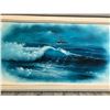 Image 2 : 22 X 50 LARGE OCEAN PAINTING FRAMED