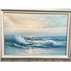 Image 1 : 24 X 28 LARGE OCEAN PAINTING FRAMED