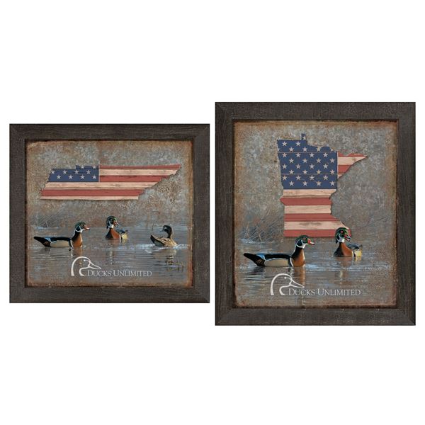 Custom State USA Framed Tin Sign