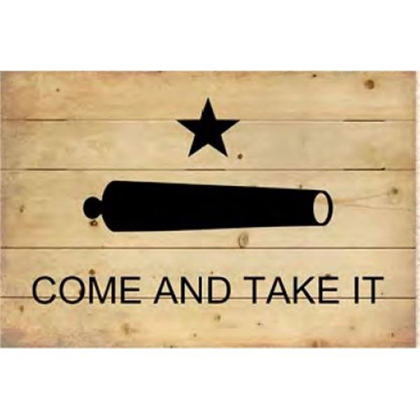 Come and Take It Wood Flag
