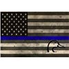 Image 1 : Thin Blue Line Wood Flag
