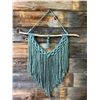 Image 1 : blue macrame wall hanging