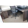 Image 1 : Wooden 'L' Shaped Desk 66"x78" w/ Haworth Chair & File Drawers (Stand/Contents not included)