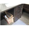 Image 3 : Wooden 'L' Shaped Desk 66"x76" w/ Haworth Chair, File Drawers & Contents (Stand not included)