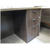 Image 8 : Wooden 'L' Shaped Desk 66"x76" w/ Haworth Chair, File Drawers & Contents (Stand not included)