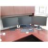 Image 2 : Qty 3 Dell Computer Monitors, Cables & Keyboard