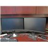 Image 10 : Wooden 'L' Shaped Desk w/ Hutch 72"x85"x67"H, File Drawers, Dell Monitors, Keyboard (Stand not inclu