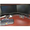 Image 22 : Wooden 'L' Shaped Desk w/ Hutch 72"x85"x67"H, File Drawers, Dell Monitors, Keyboard (Stand not inclu