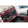 Image 2 : Wooden 'L' Shaped Desk w/ Hutch 72"x85"x67"H, File Drawers, Dell Monitors, Keyboard (Stand not inclu