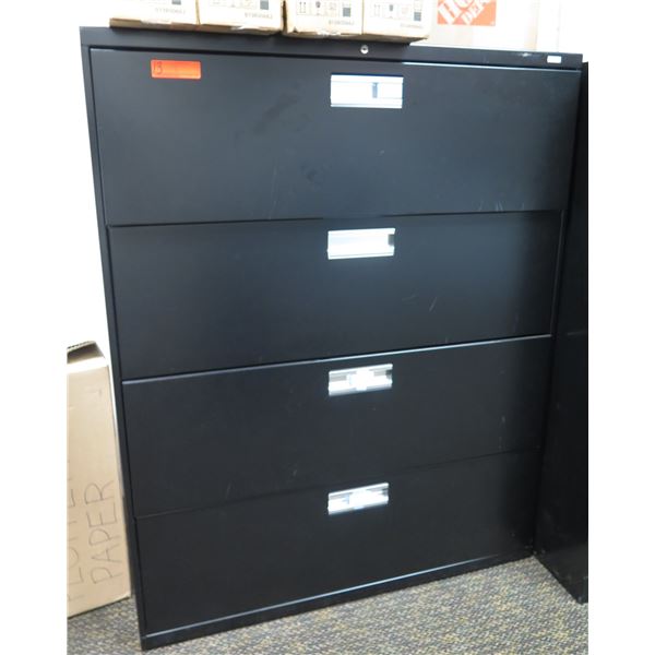 HON Black Metal 4 Drawer Lateral File Cabinet