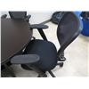 Image 4 : Round Black Table w/ 4 Haworth Rolling Office Armchairs (Contents not included)