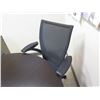 Image 6 : Round Black Table w/ 4 Haworth Rolling Office Armchairs (Contents not included)
