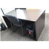 Image 1 : Wooden Table Desk 60"x30" w/ Stationary Upholstered Armchair