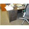 Image 2 : Wooden 'L' Shaped Desk 66"x78"x29"H w/ Rolling Chair & File Drawers (Contents not included)