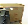 Image 5 : Wooden  Desk 66"x36"x30"H w/ Rolling Chair & File Drawers (Contents not included)