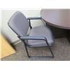 Image 4 : Round Black Table 42"Dx29"H w/ 2 Armchairs & Sanyo Mini Refrigerator SR-366S