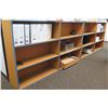 Image 1 : Wooden 4 Section 3 Tier Shelf 154"x13"x42"H (Contents not included)