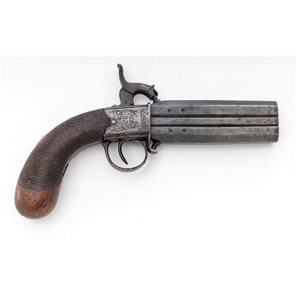 Antique British Large-Bore Over/Under Single Action Percussion Belt Pistol, by Charles Osborne