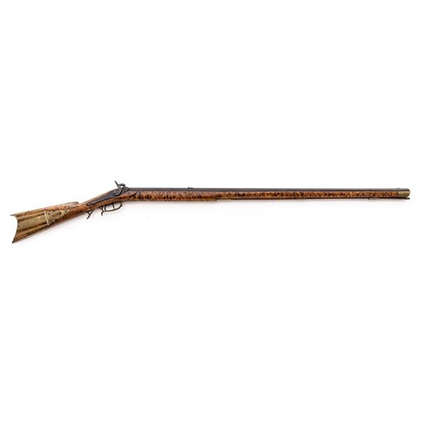 Antique American Single-Shot Percussion Long Rifle, by J. Keller