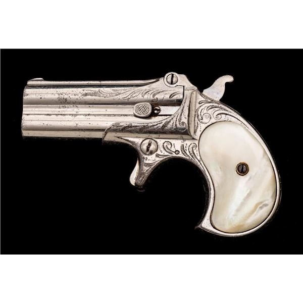 Engraved Antique Remington Model 95 Spurtrigger Double Derringer