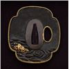 Image 5 : Antique Japanese Shakudo/Nanako Tsuba - Samurai in Boat, with Papers