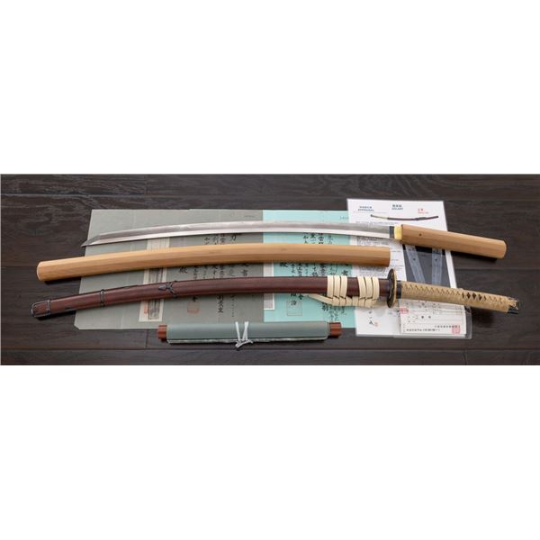 Antique Japanese Koto Period Katana with Koshirae and Papers