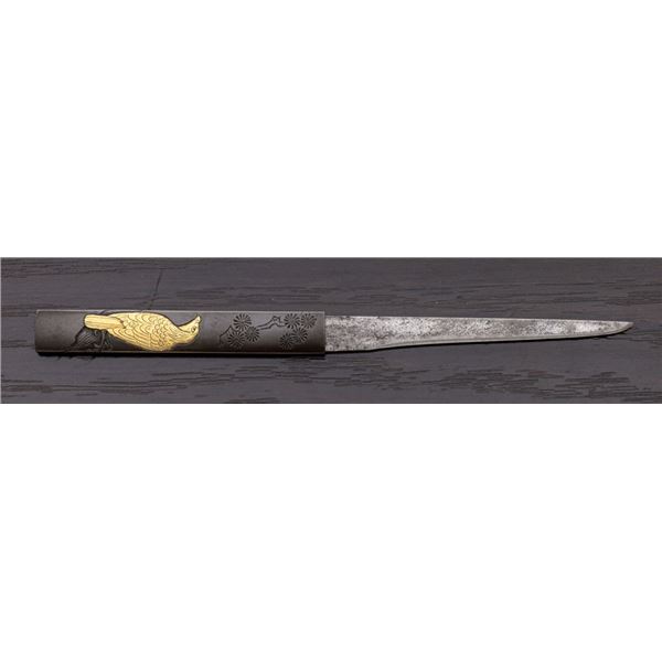 Antique Japanese Kozuka and Ko-Gatana Hawk, Signed