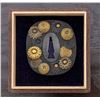 Image 1 : Antique Japanese Shakudo/Nanako Tsuba - Flowers, Signed